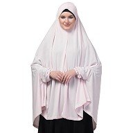 Prayer hijab in stretchable Jersey fabric-Baby Pink